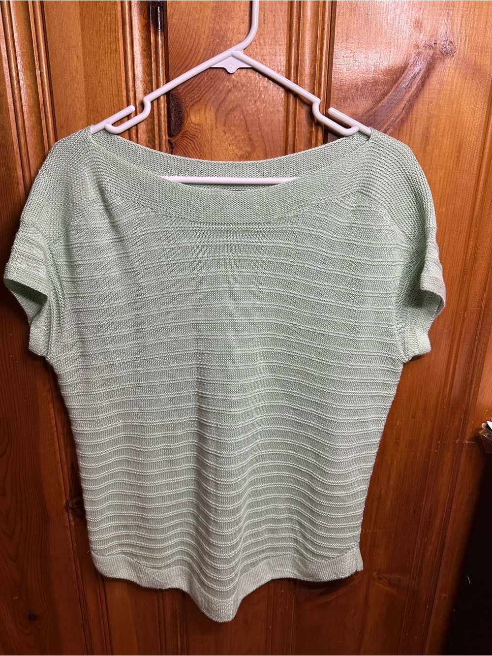 Talbots Mint Green Short-Sleeve Knit Scoop Neck Sweater - Picture 11 of 12